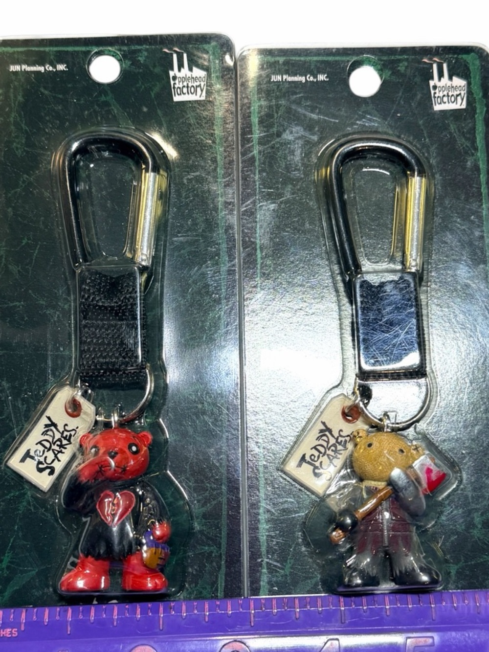 Set of 2 NEW Teddy Scares Key Chains - Edwin Morose & Redmond Gore